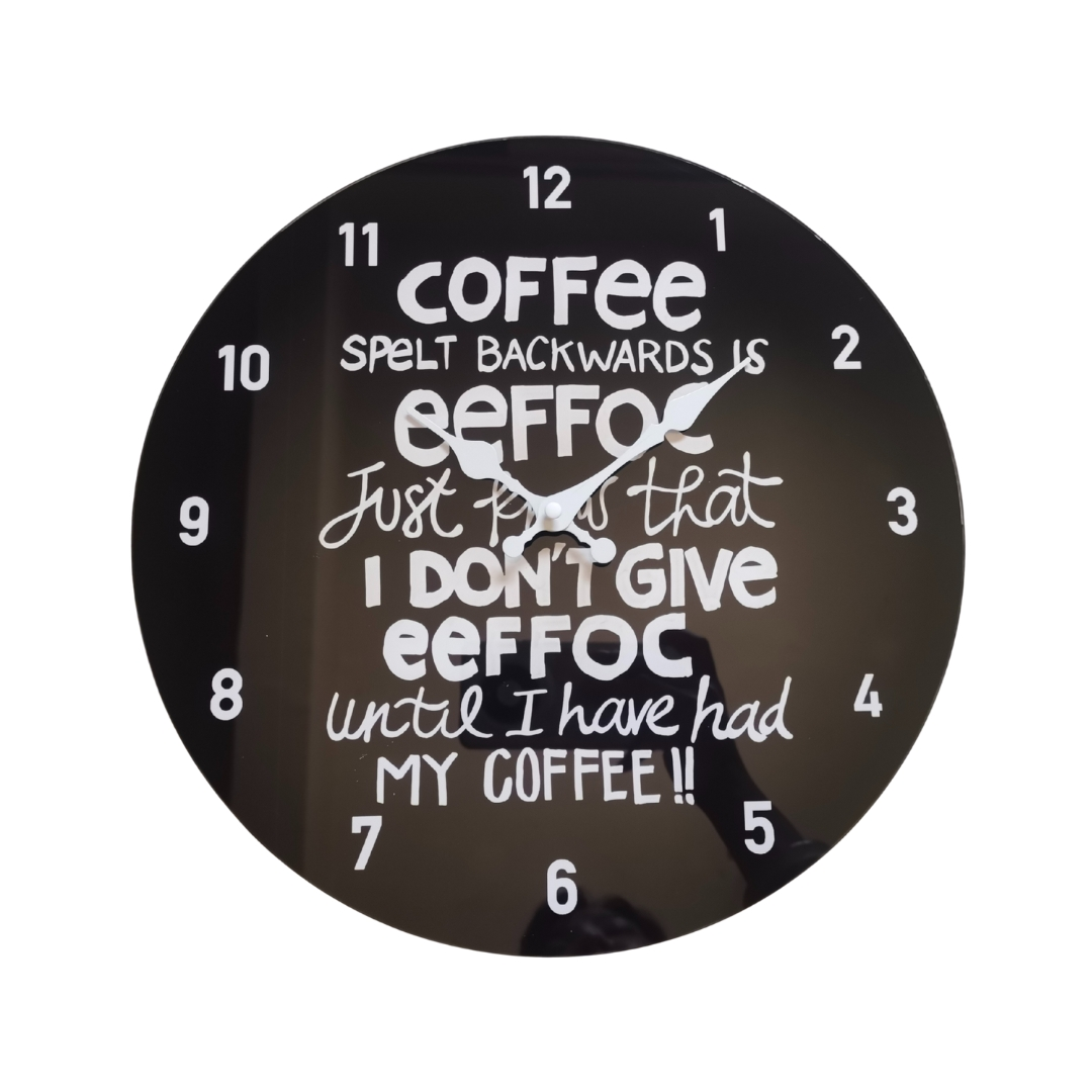 Wall Clock - Effocc Spelt Backwards