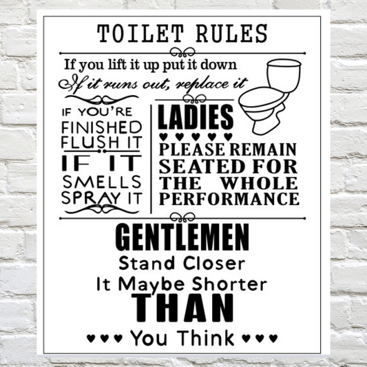Signs - Toilet Rules