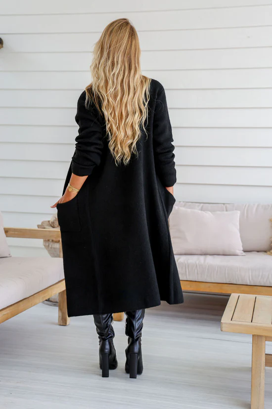Cardigan - Haven Longline Black