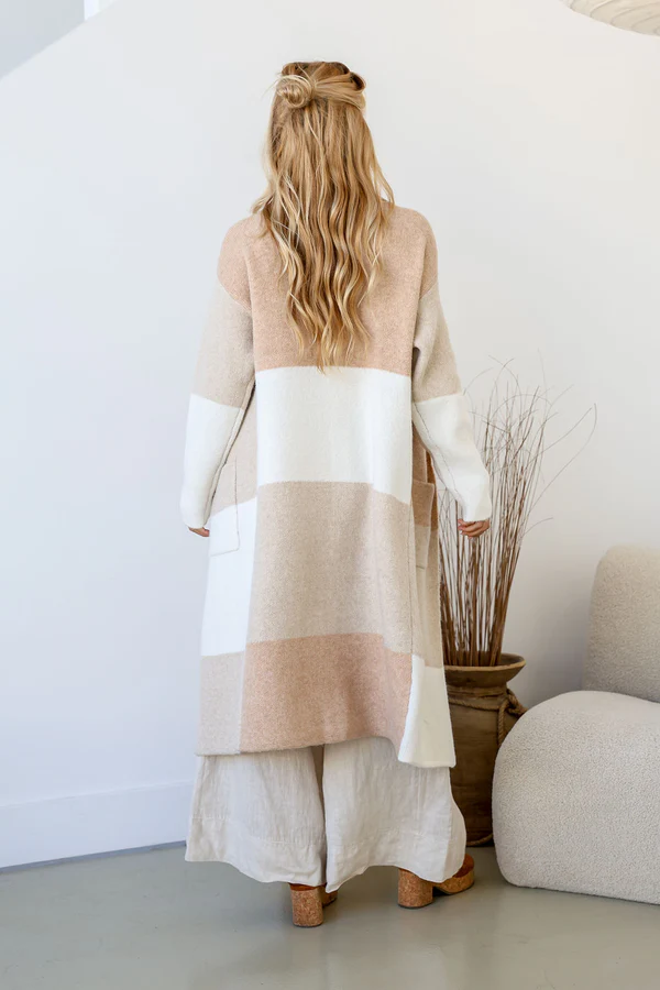 Cardigan - Pietra Longline Natural Camel