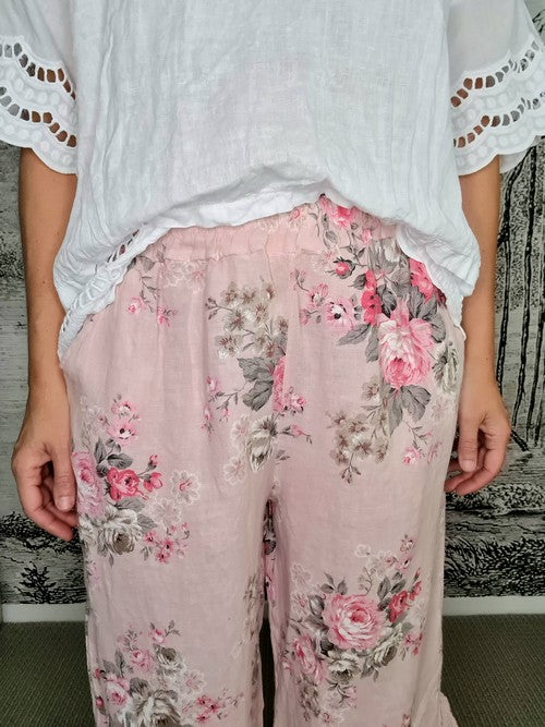 Helga May - Baby Pink High Tea Lace Leg Pant