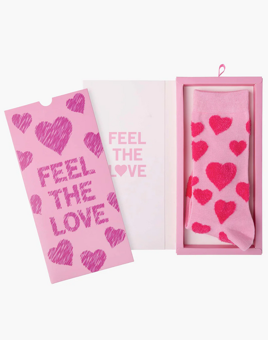 Socks Ladies - Feel the Love Bamboo Sock Card - Pink W2-8