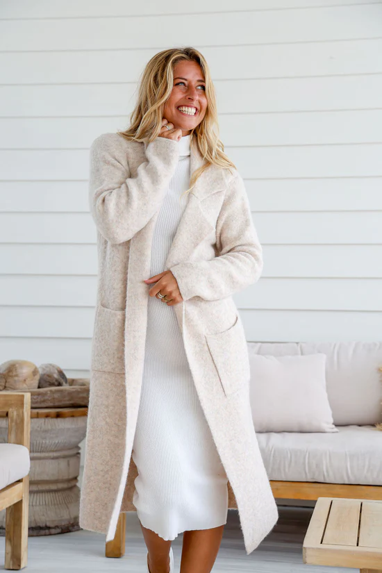 Cardigan - Haven Longline Winter White