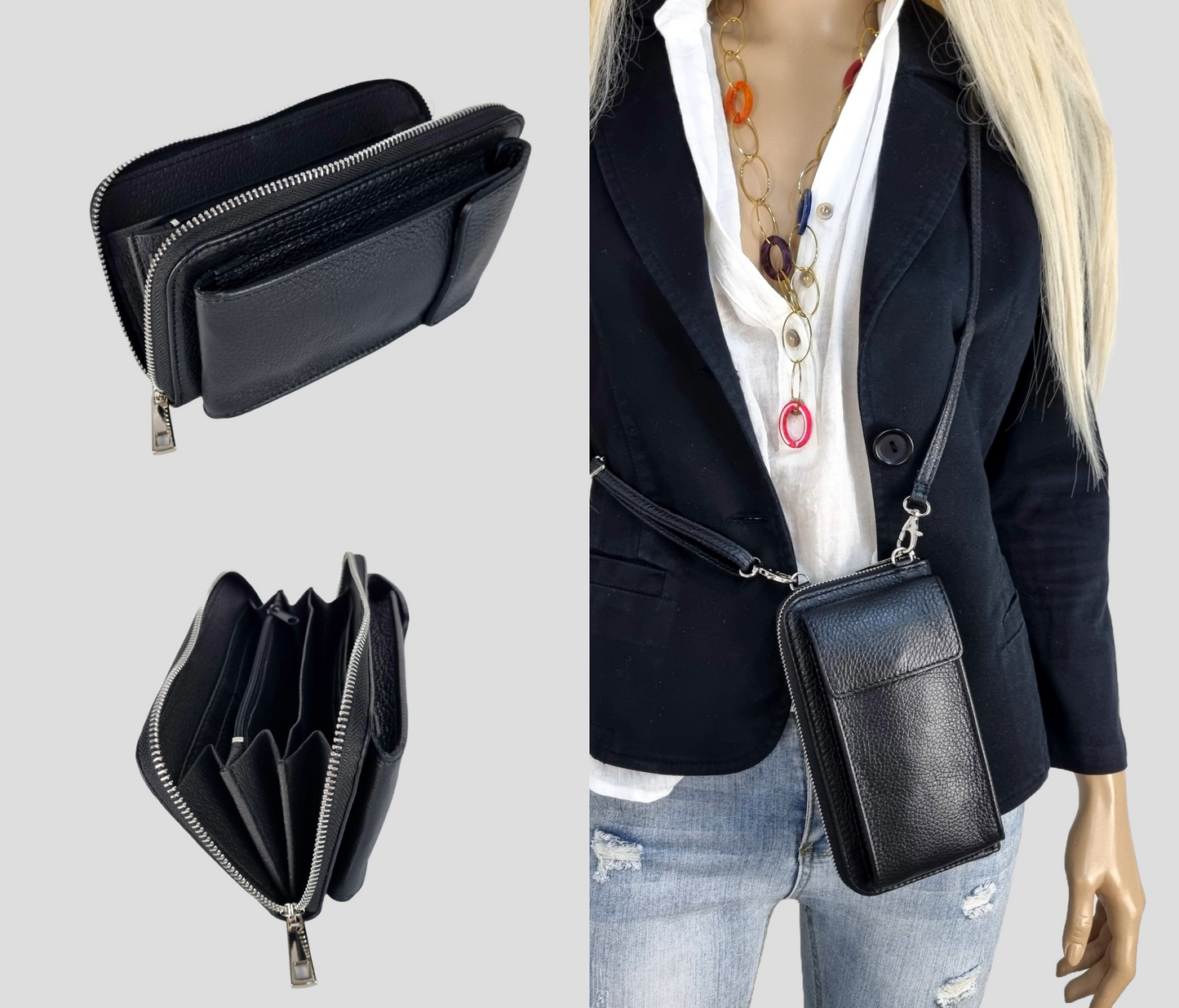 Italian Leather Wallet/Cell Phone Bag