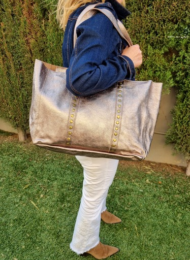 Italian Leather Bronze Carry Bag