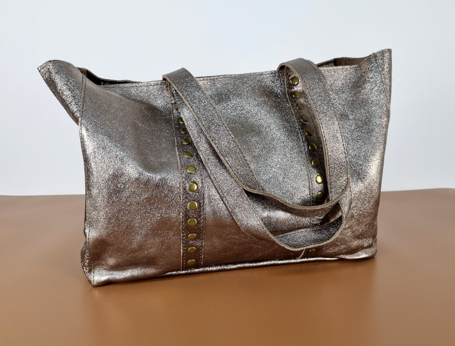 Italian Leather Bronze Carry Bag