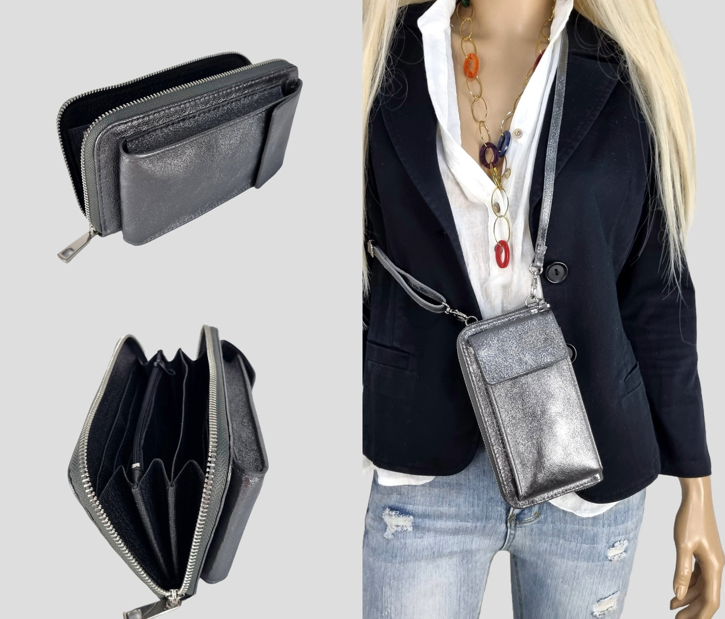 Italian Leather Wallet/Cell Phone Bag