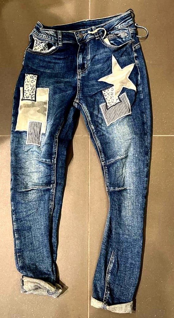 Vera May - Italian Star Patch Italian Denim Jeans