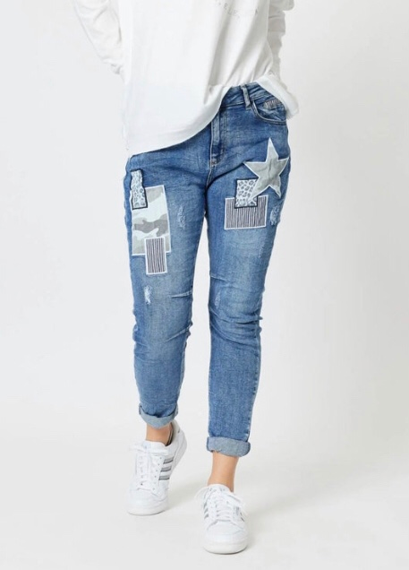 Vera May - Italian Star Patch Italian Denim Jeans