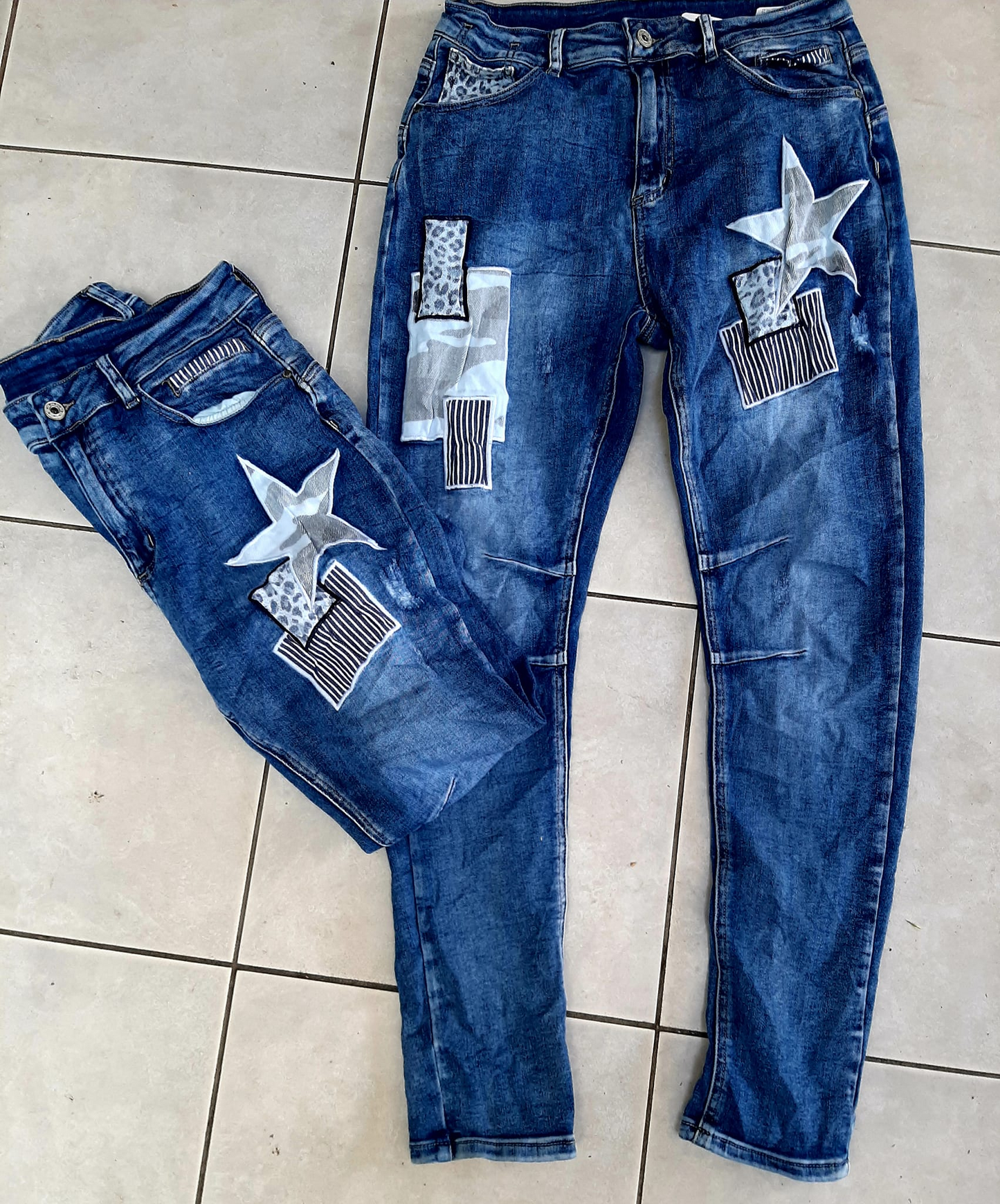 Vera May - Italian Star Patch Italian Denim Jeans