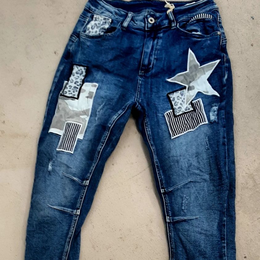 Vera May - Italian Star Patch Italian Denim Jeans