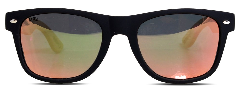 Moana Road - Sunnies Pink Reflective with Wooden Arms 3003