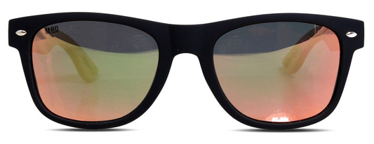 Moana Road - Sunnies Pink Reflective with Wooden Arms 3003