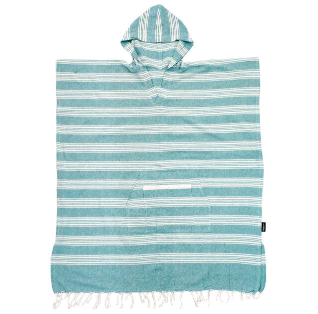 Moana Road - Turkish Towel Hoodie - Aqua Striped