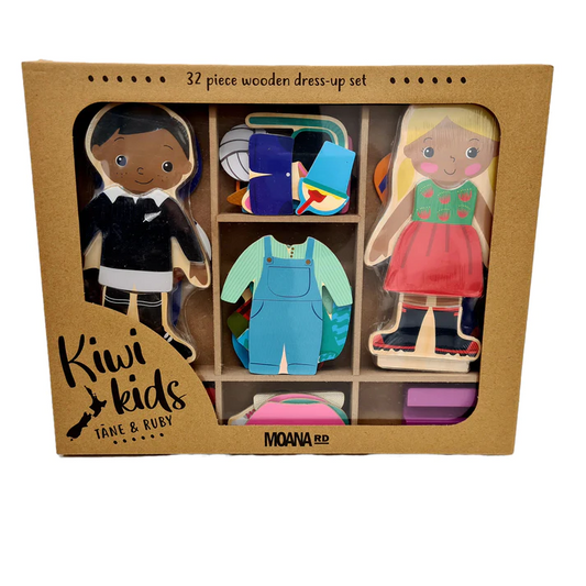 Moana Rd - Kiwi Kids Wooden Dress Up Set - Tāne & Ruby