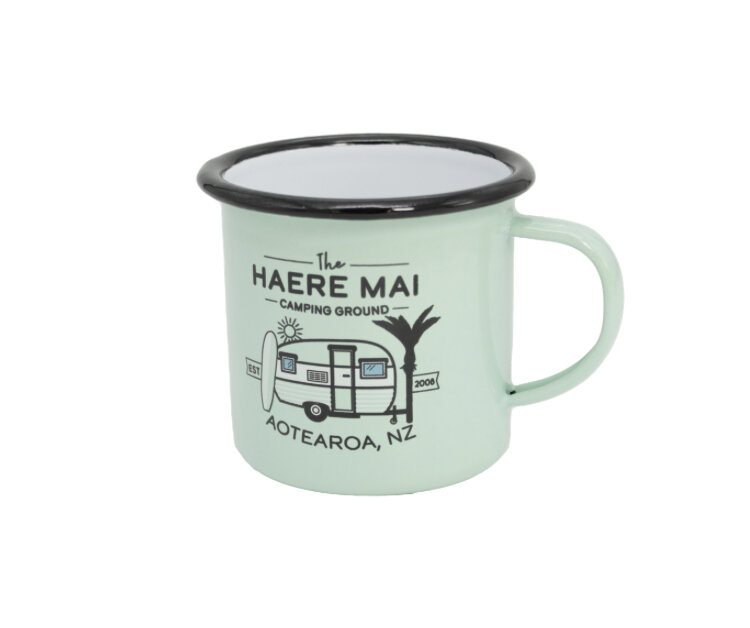 Moana Road - Enamel Mug Haere Mai Mint Small