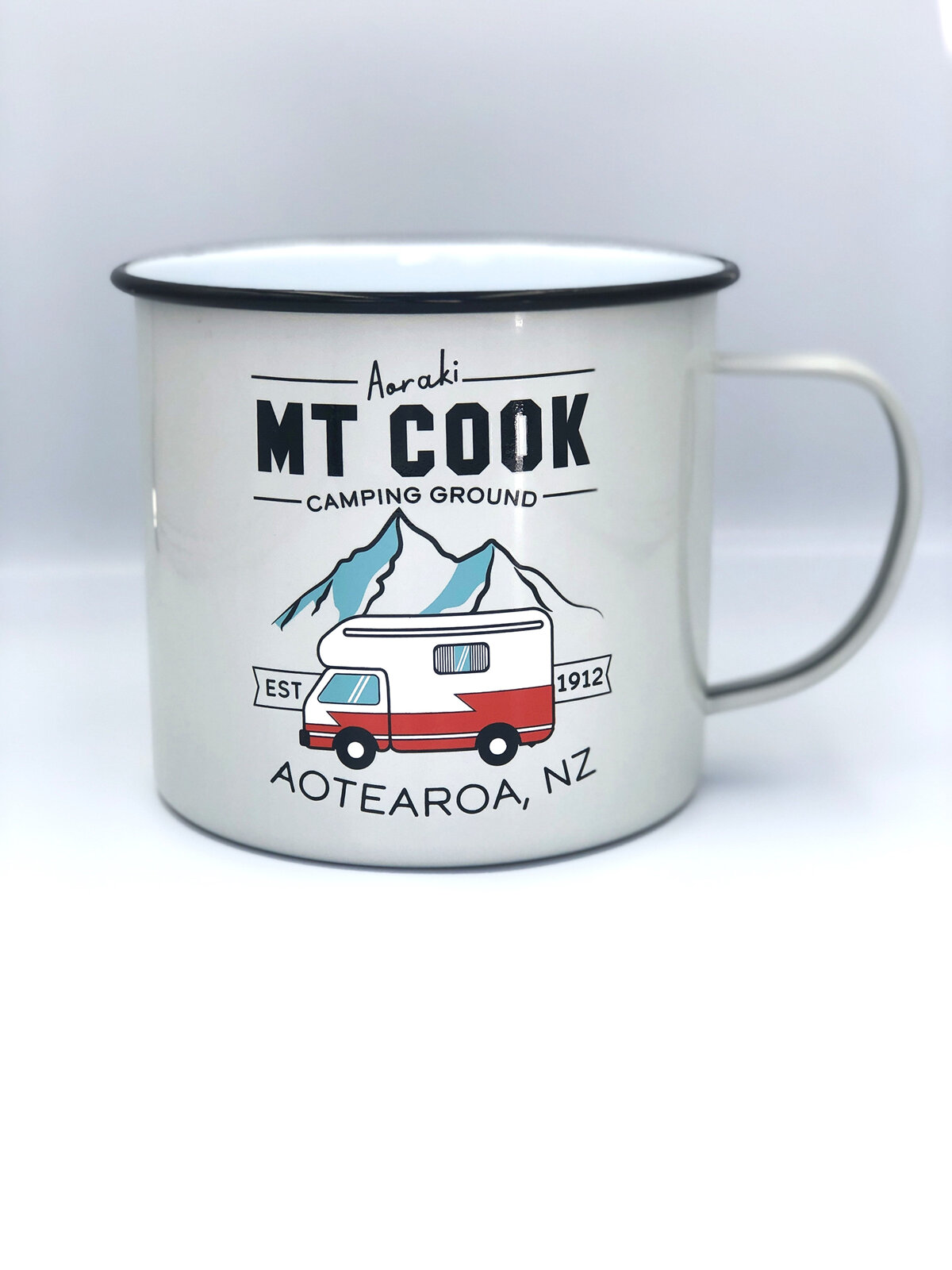 Moana Road Enamel Mug - Mt Cook Campground Grey Large