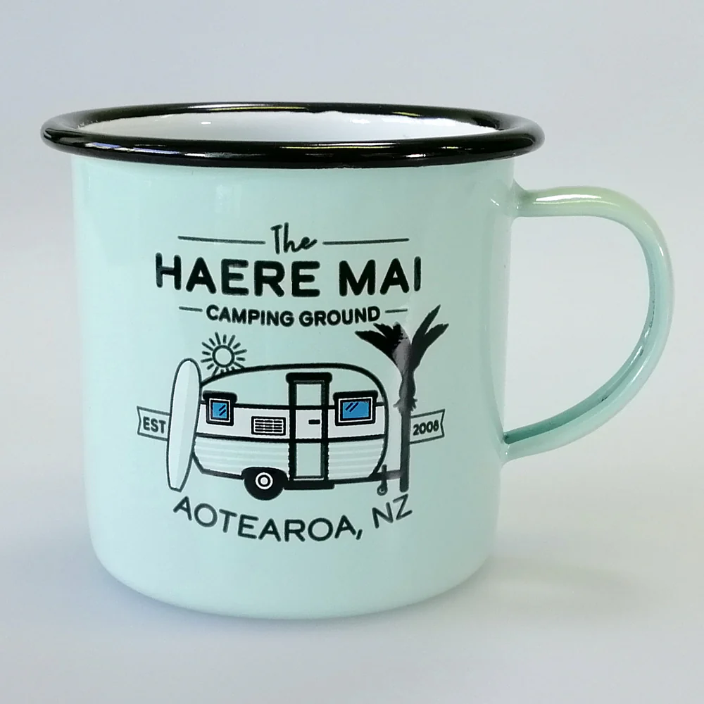 Mugs - Moana Road  Enamel Mug - Haere Mai