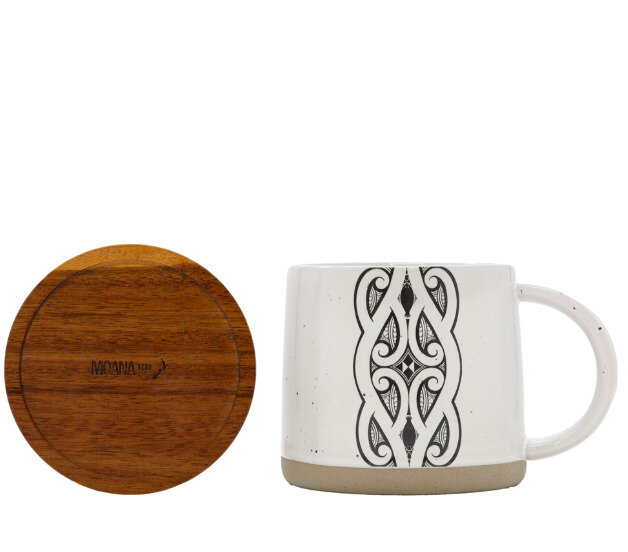 Mugs - Moana Road Glazed Ceramic Mug - Miriama Grace-Smith Stone