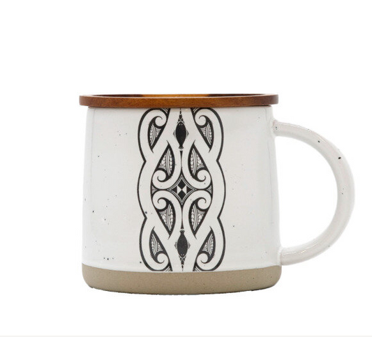 Mugs - Moana Road Glazed Ceramic Mug - Miriama Grace-Smith Stone