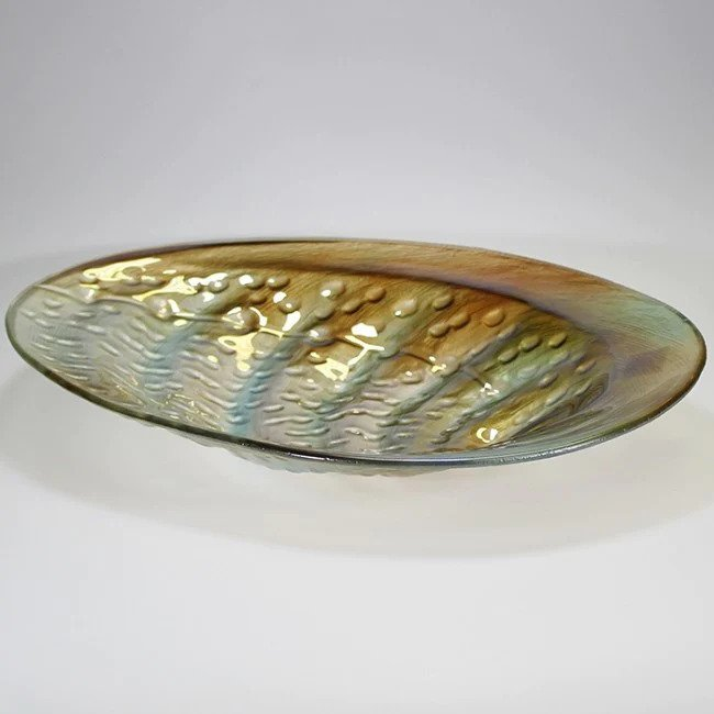 Moana Road Bowl - Glass Paua Bowl (43cm)