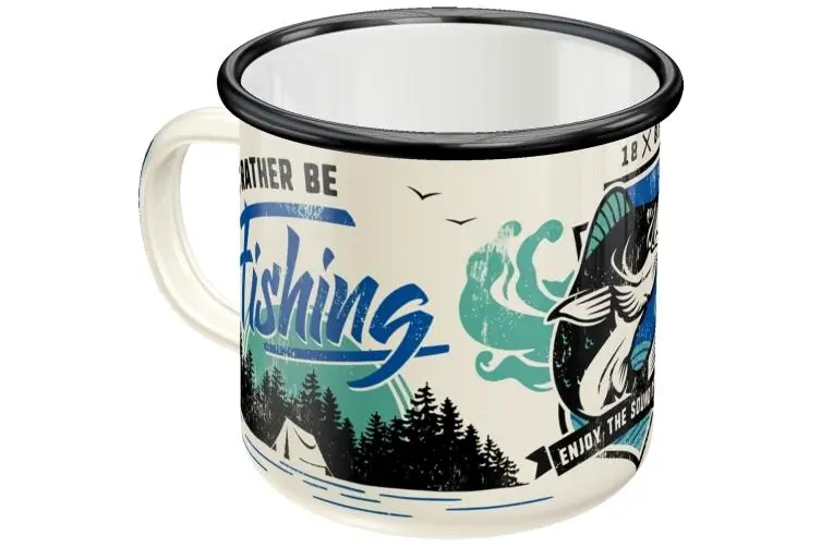 Nostalgic Art Mug - I'd Rather Be Fishing 360ml Enamel Mug