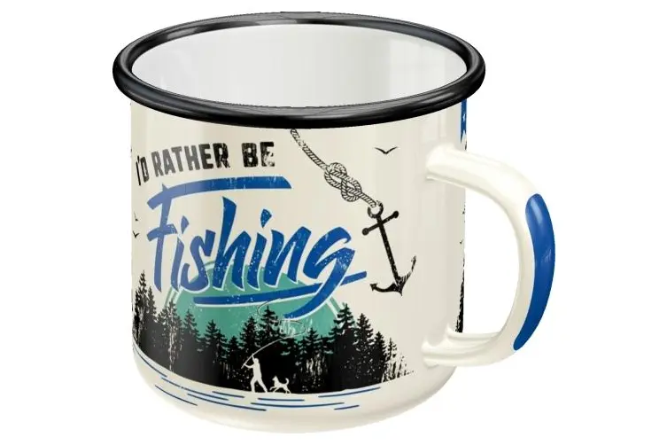 Nostalgic Art Mug - I'd Rather Be Fishing 360ml Enamel Mug