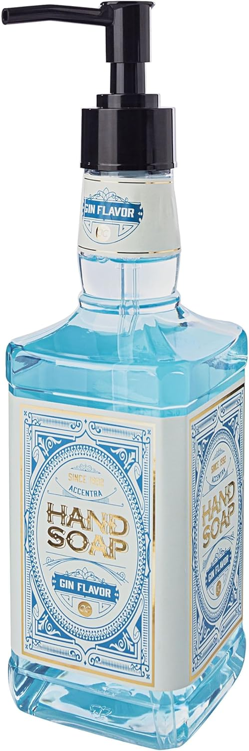 Accentra Gin Flavor Hand Soap in Bottle in Glass Bottle Look, 480 ml Hand Soap in Pump Dispenser, Liquid Soap, Gin Fragrance, Refillable