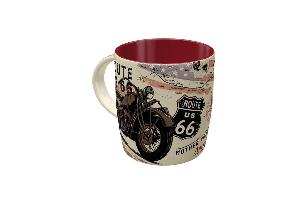 Nostalgic Art Mug - Route 66 Bike Map