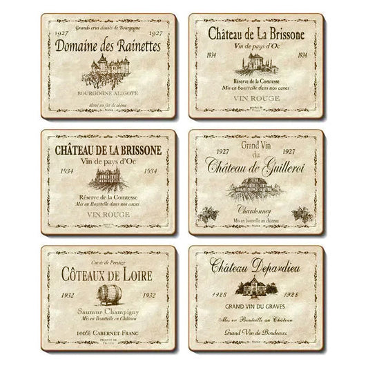 Coasters - Wine Labels Set of 6