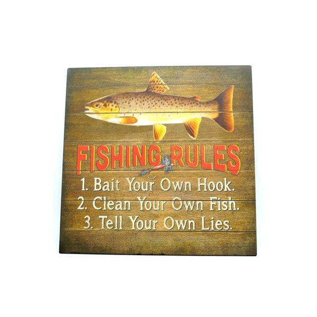 GET POSH - Signs - Fishing Rules 30cm x 30cm