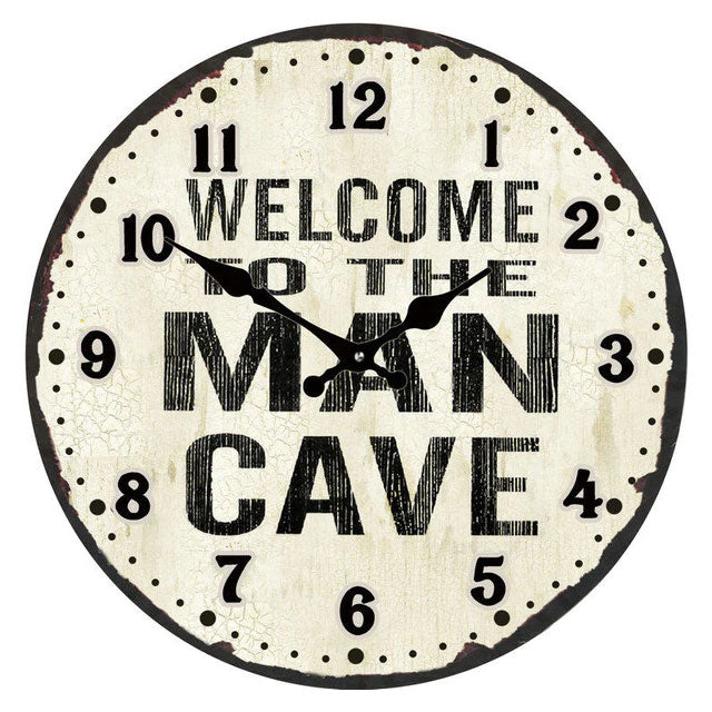 GET POSH - Wall Clock - Man Cave - 30cm