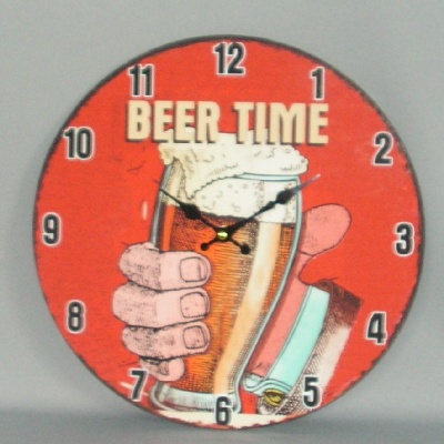 GET POSH - Wall Clock - Beer Time 34cm