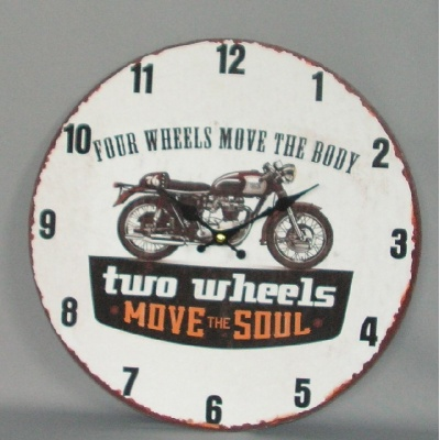 GET POSH - Wall Clock - Two Wheels 34cm