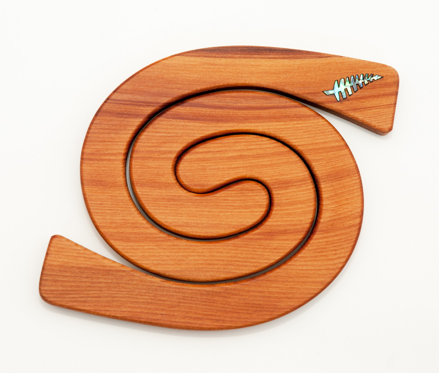 Romeyn Woodcrafts - 2-in-1 Mini Rimu Tablemat - Fern Paua Inlay