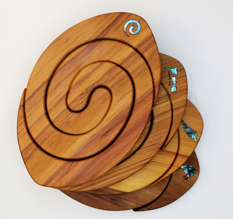 Romeyn Woodcrafts - Mini Rugby Tablemat - Paua Inlay