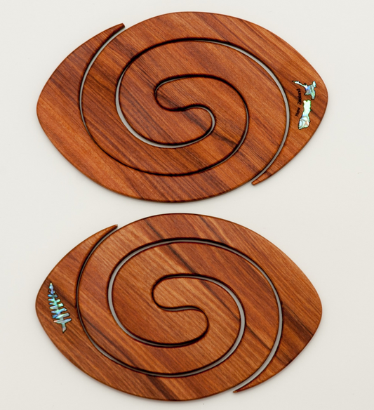 Romeyn Woodcrafts - Rimu Rugby Ball Beer Coaster set of 2