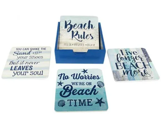 Coasters - Beach Rules Set of 4