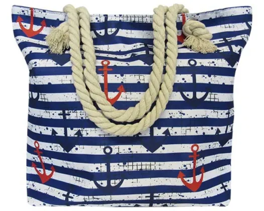 Tote Bag - Anchors on Blue