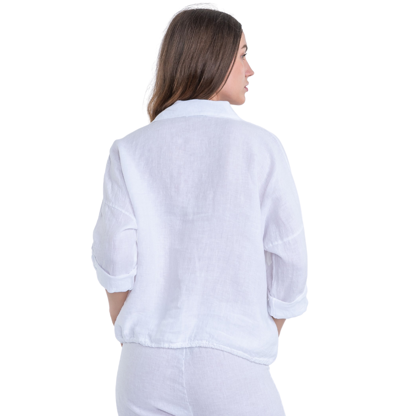 Vera May - Italian Linen White Shirt