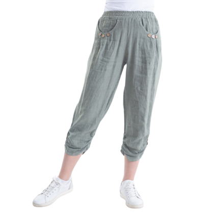 Vera May - Italian Linen Pants Sage