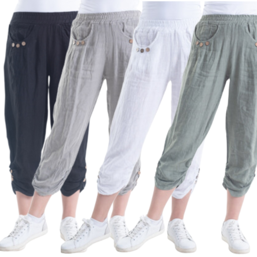 Vera May - Italian Linen Pants Sage