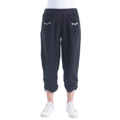 Vera May - Italian Linen Pants Black