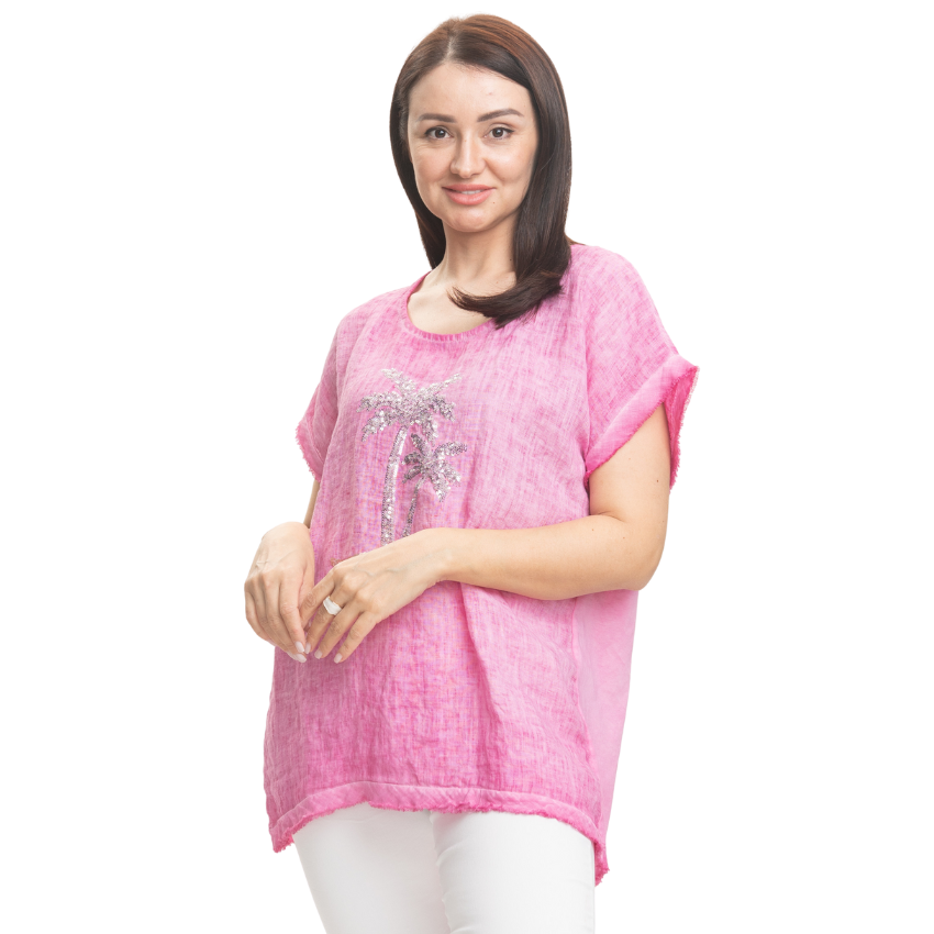 Vera May - Pink Linen Top