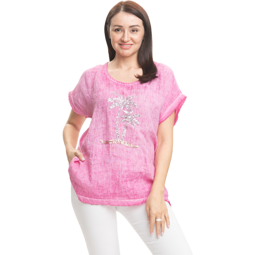 Vera May - Pink Linen Top