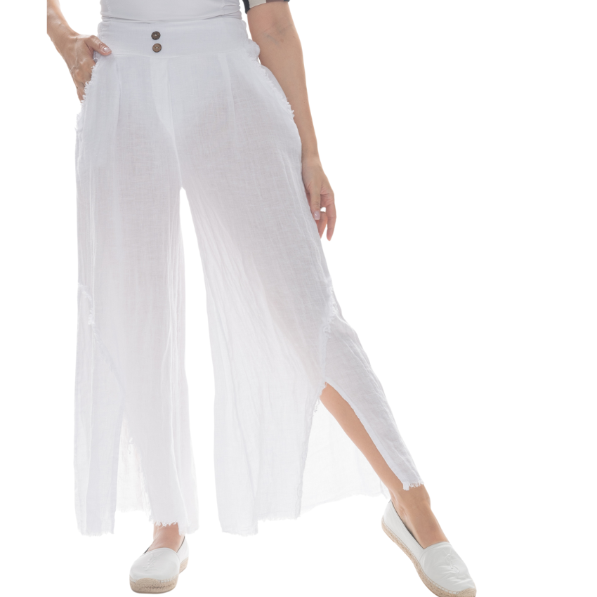 Vera May - Italian Linen White Pants