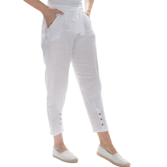 Vera May - Italian Linen White Pant