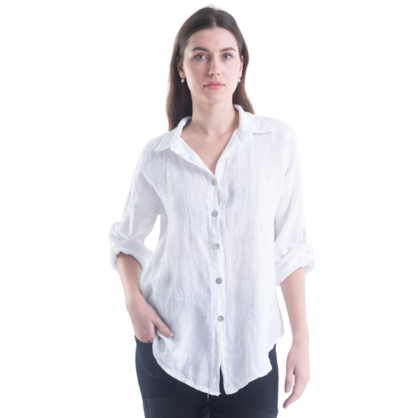 Vera May - White Italian Linen Top