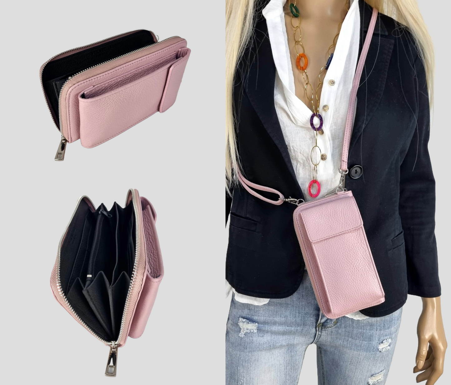 Italian Leather Wallet/Cell Phone Bag